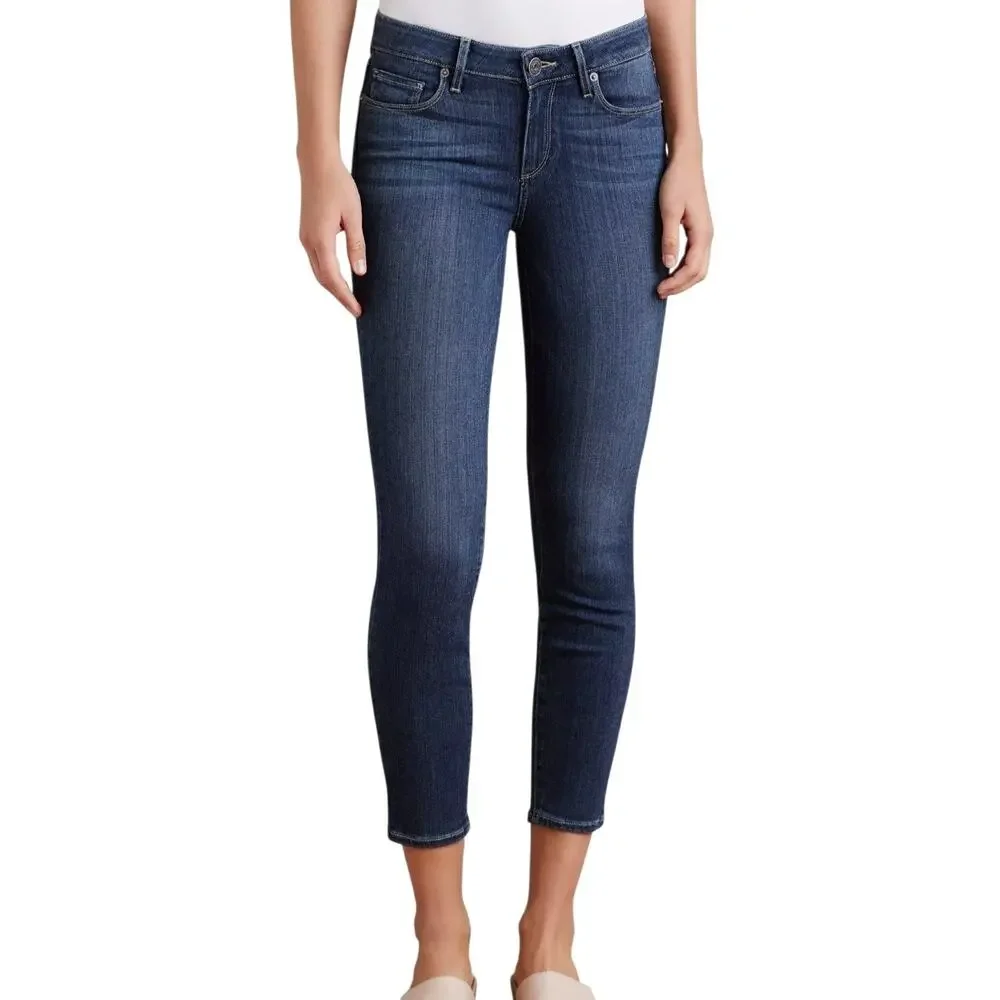 PAIGE Verdugo Crop Skinny Jeans Women's Size 24 Blue Stretch Made in USA